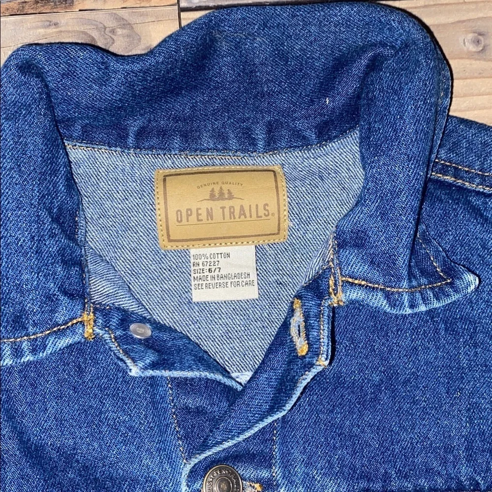 Vintage Open Trails Unisex trucker denim jacket size 6/7